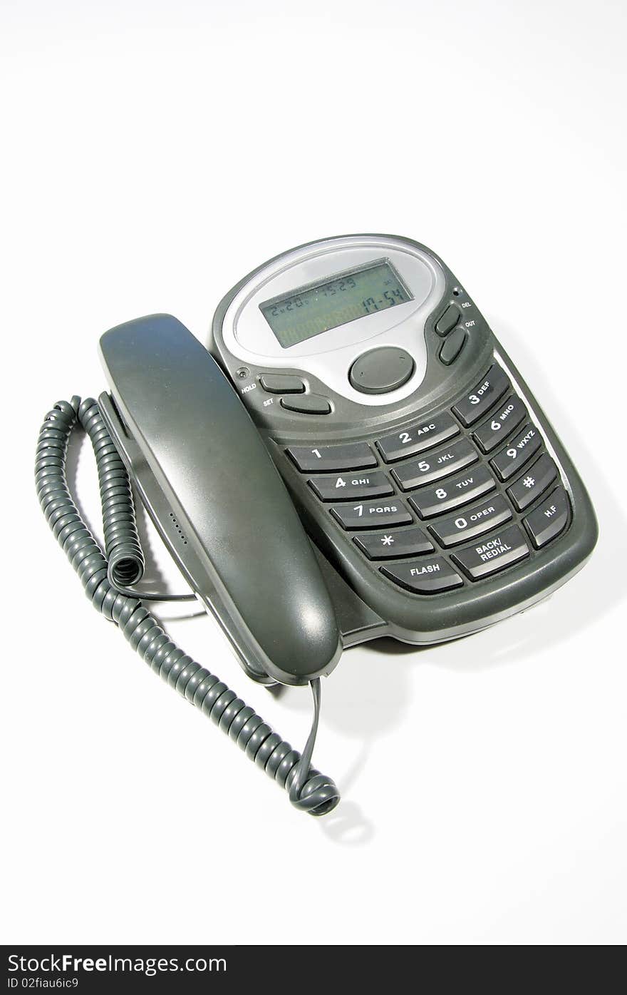 Picture presents the landline phone on a white background. Picture presents the landline phone on a white background.