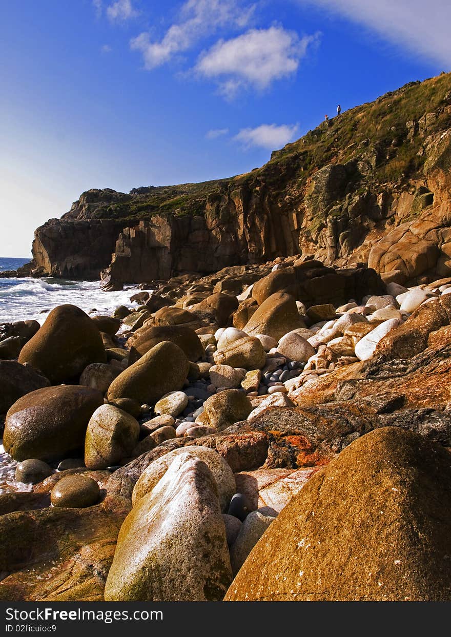 The cove at Porth Nanven, Cornwall.