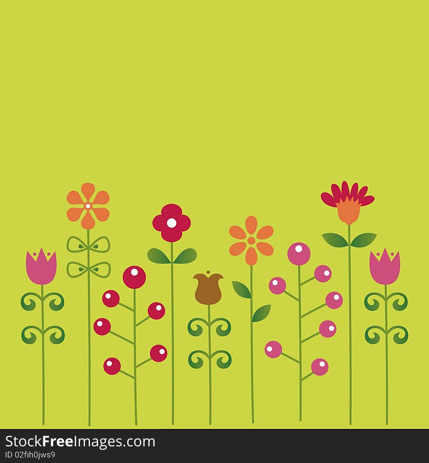 Vector illustration of flower card design. Vector illustration of flower card design