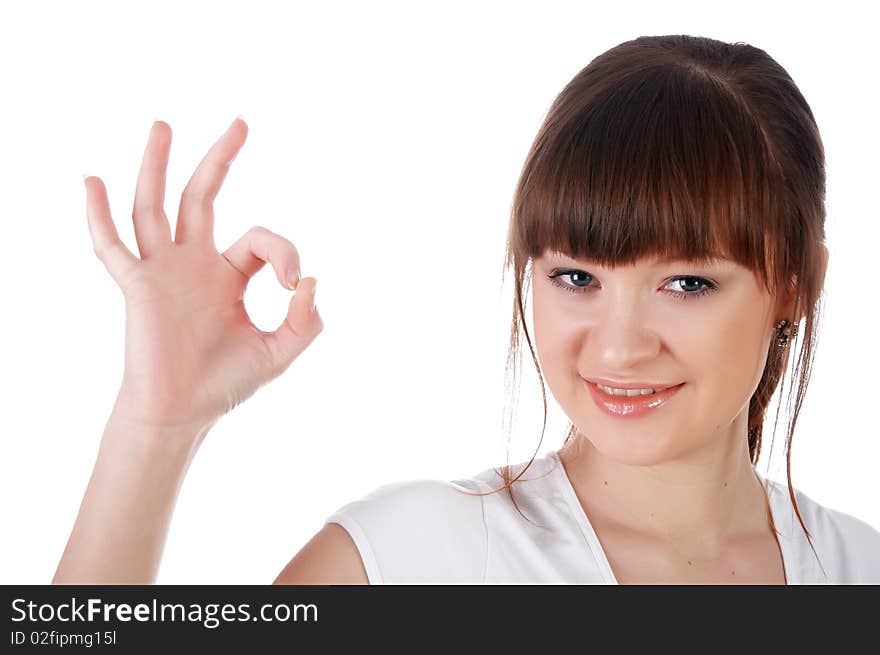 A Charming Young Girl In A White