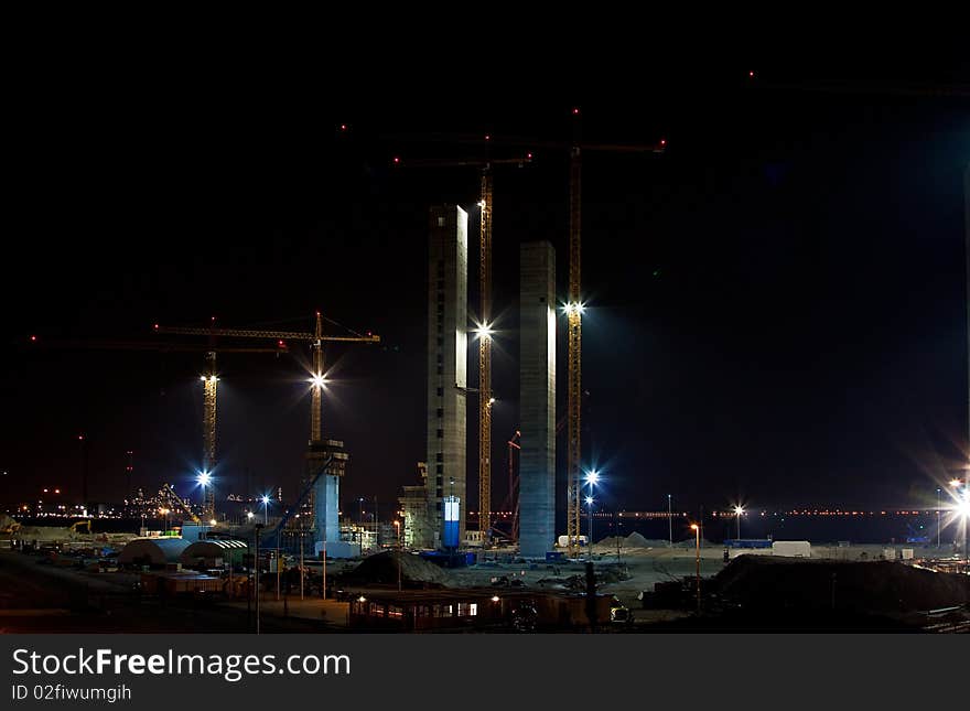 The building of a new gas plant in Europoort Rotterdam. The building of a new gas plant in Europoort Rotterdam