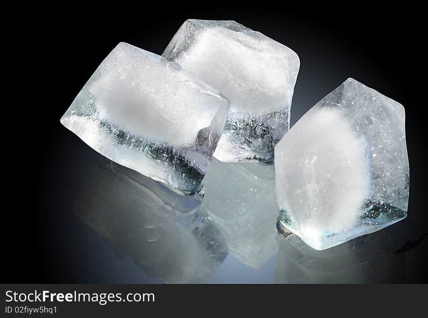 Ice Cubes On Dark