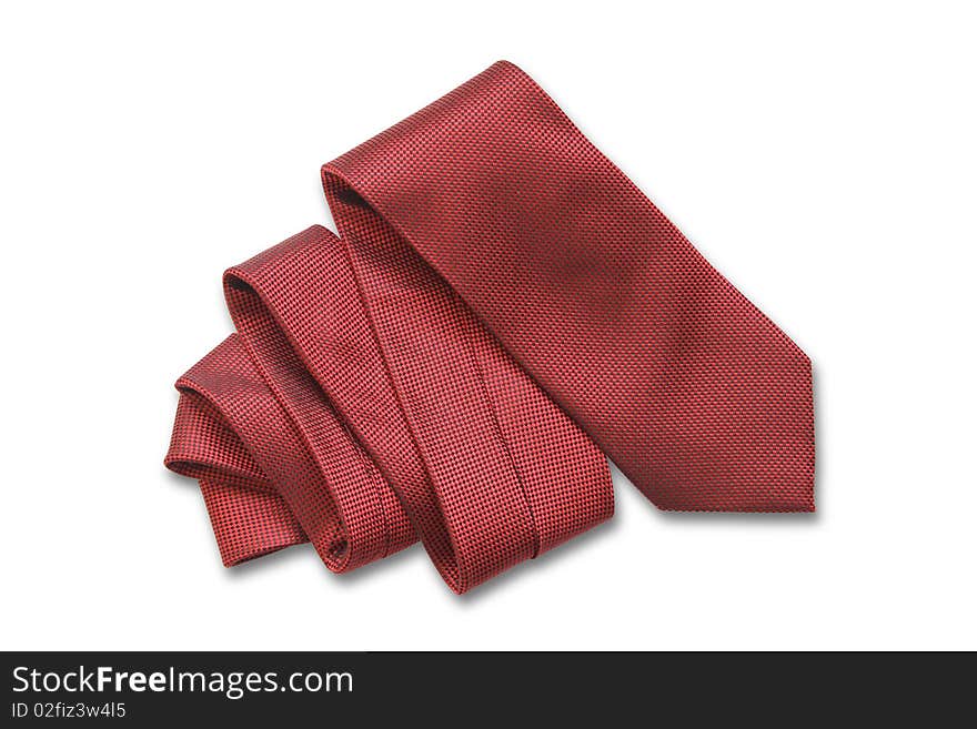 Red Necktie on White