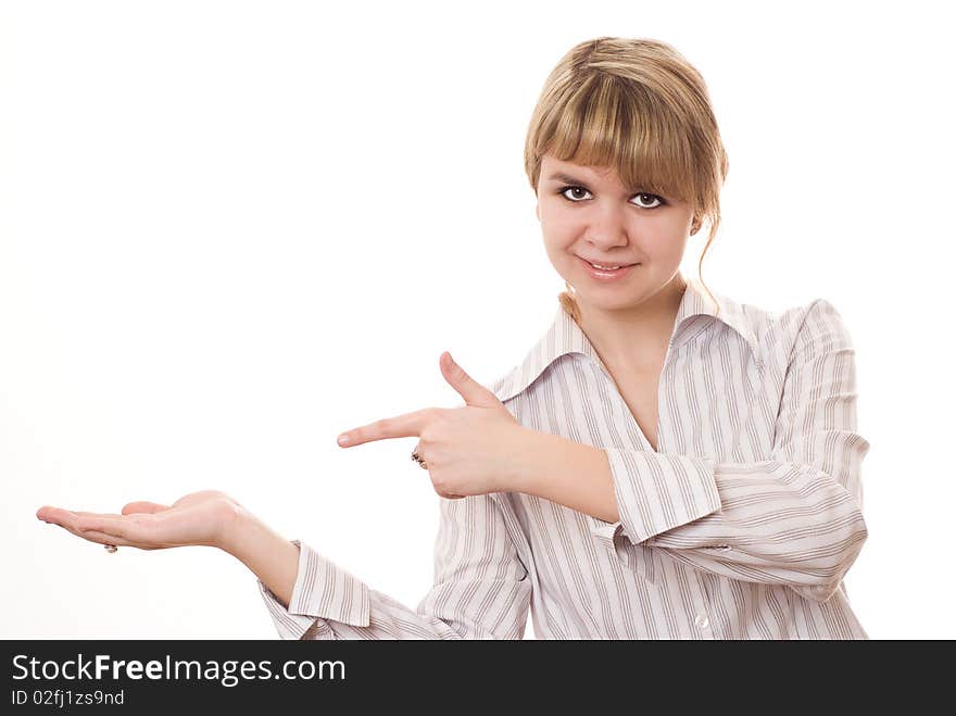 Girl Smiling On A White Background