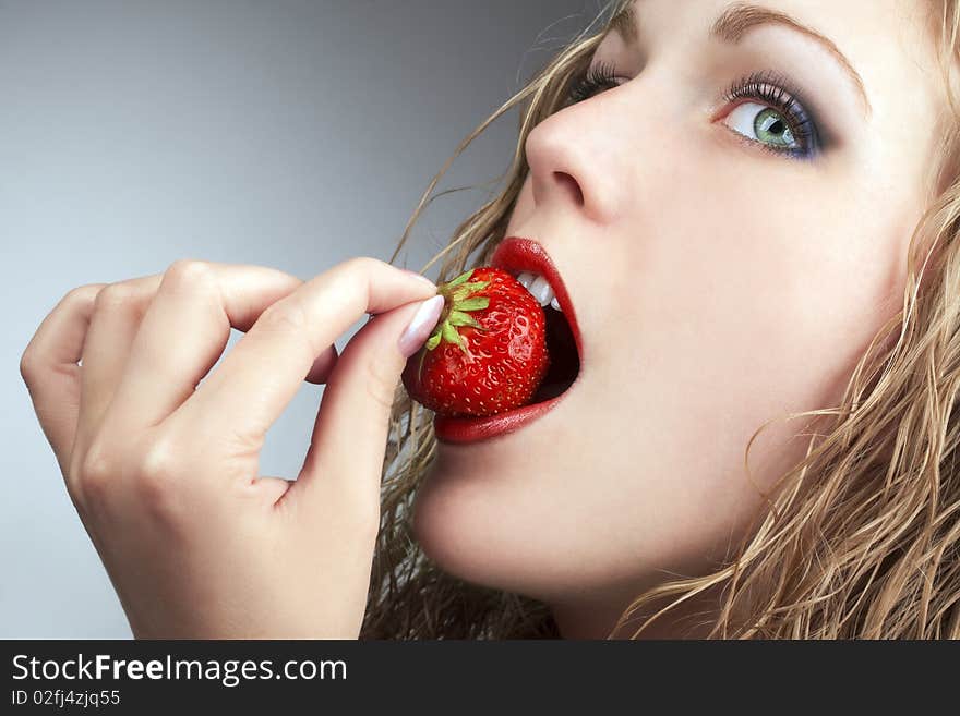 Girl With Strawberry