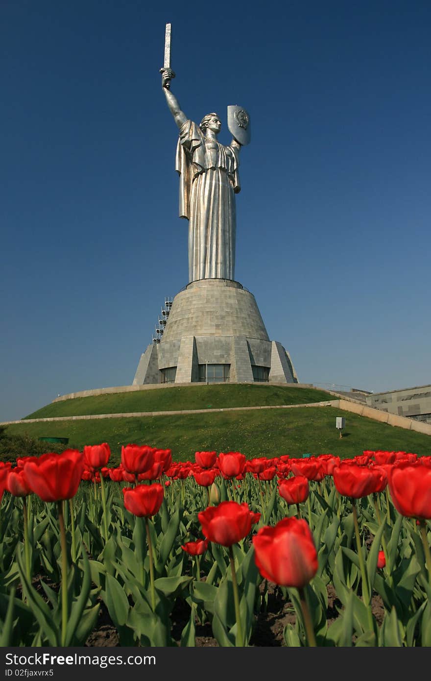 War memorial located in Kiev with the motherland statue. War memorial located in Kiev with the motherland statue