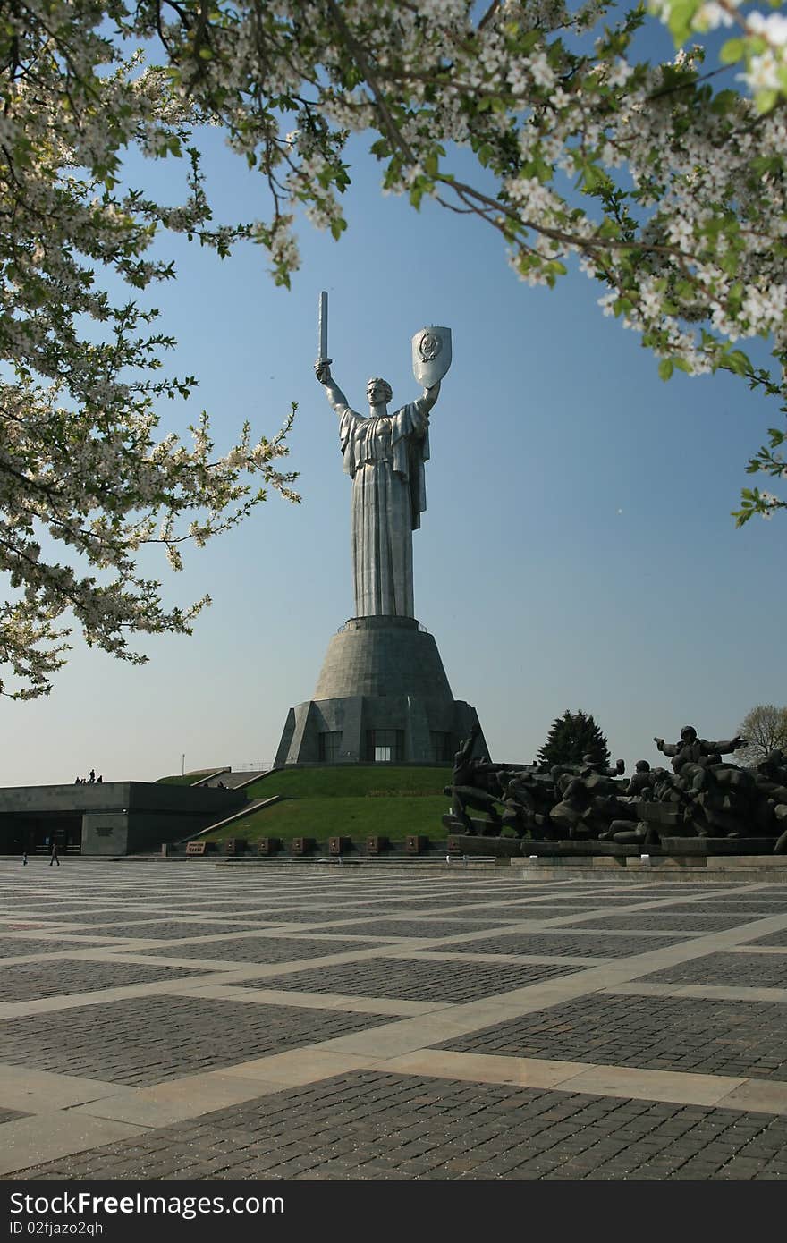 War memorial located in Kiev with the motherland statue. War memorial located in Kiev with the motherland statue