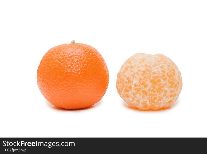 Fresh tangerines isolated on white background. Fresh tangerines isolated on white background