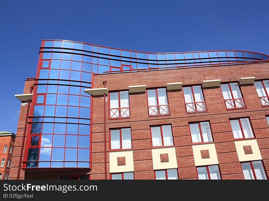 Building with glass walls of the mixed style. Building with glass walls of the mixed style.