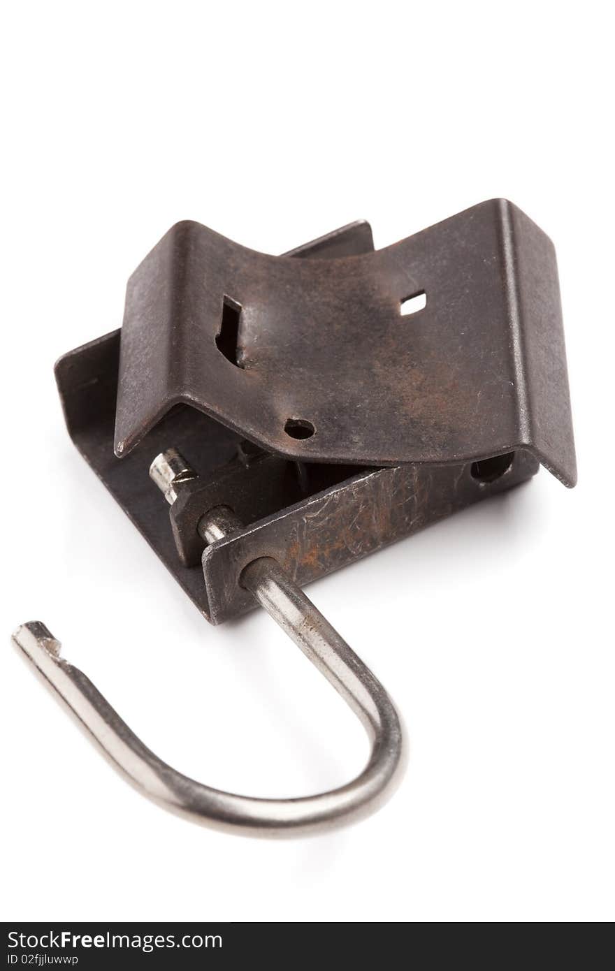 Open Crushed Rusty Padlock