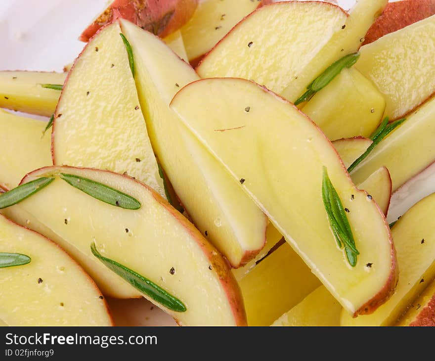 Herb marinated potatoes