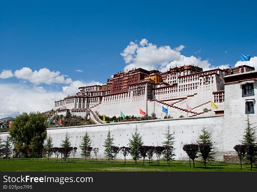 External walls of the Potala Palace tibet china