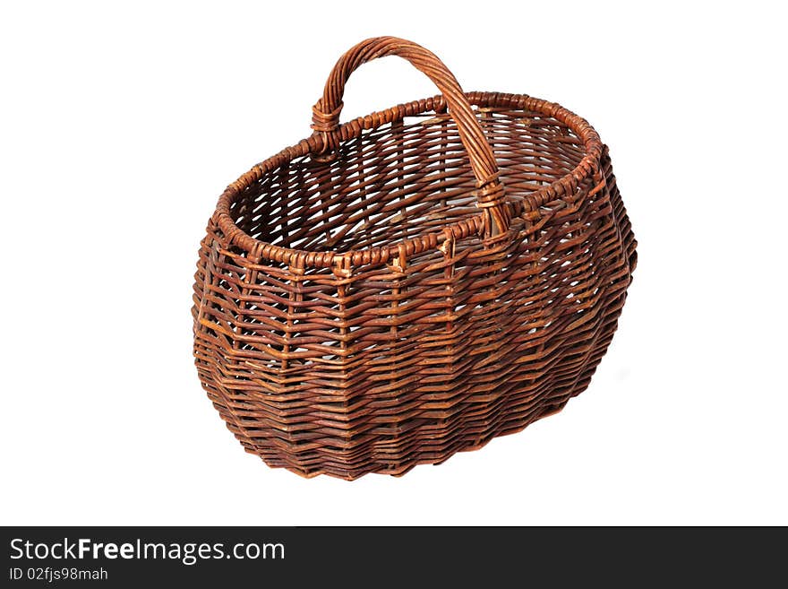 Empty basket isolated on the white background