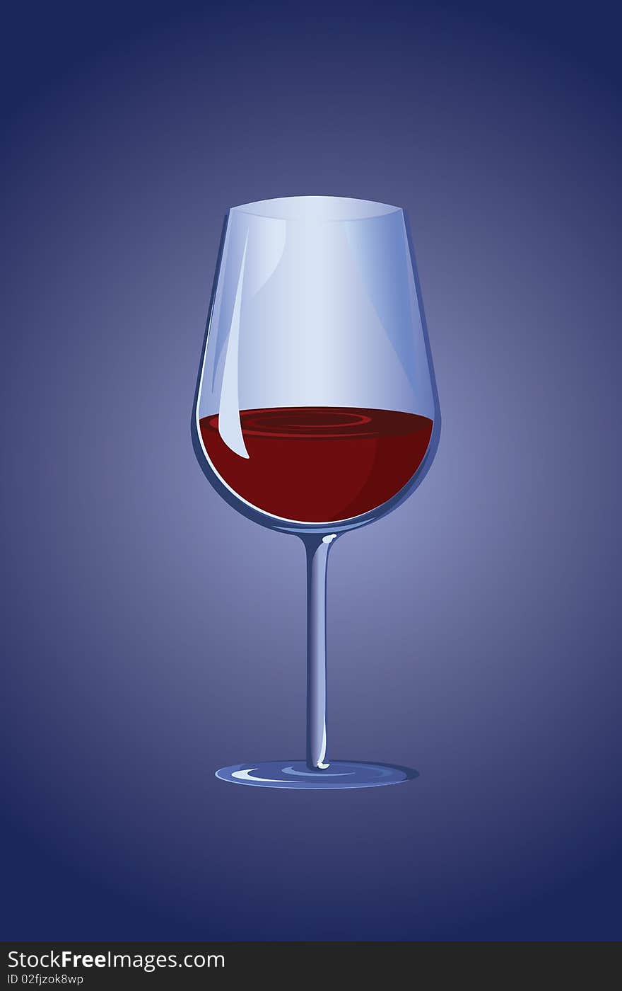 Beaker with a red wine illustration