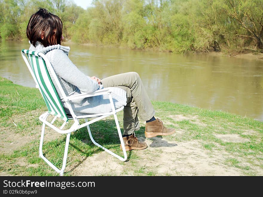 Woman sitting in the chair