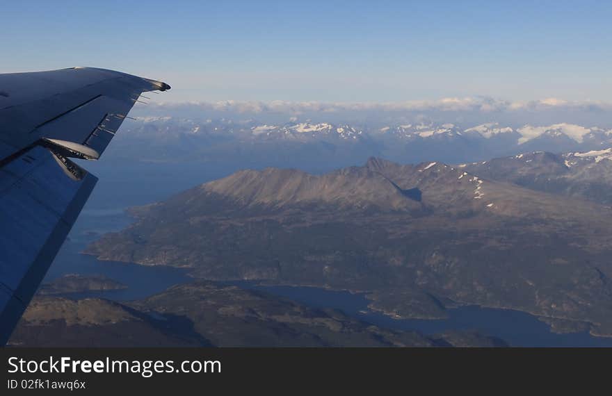 Aerial view of Tierra del Fuego in Argentina