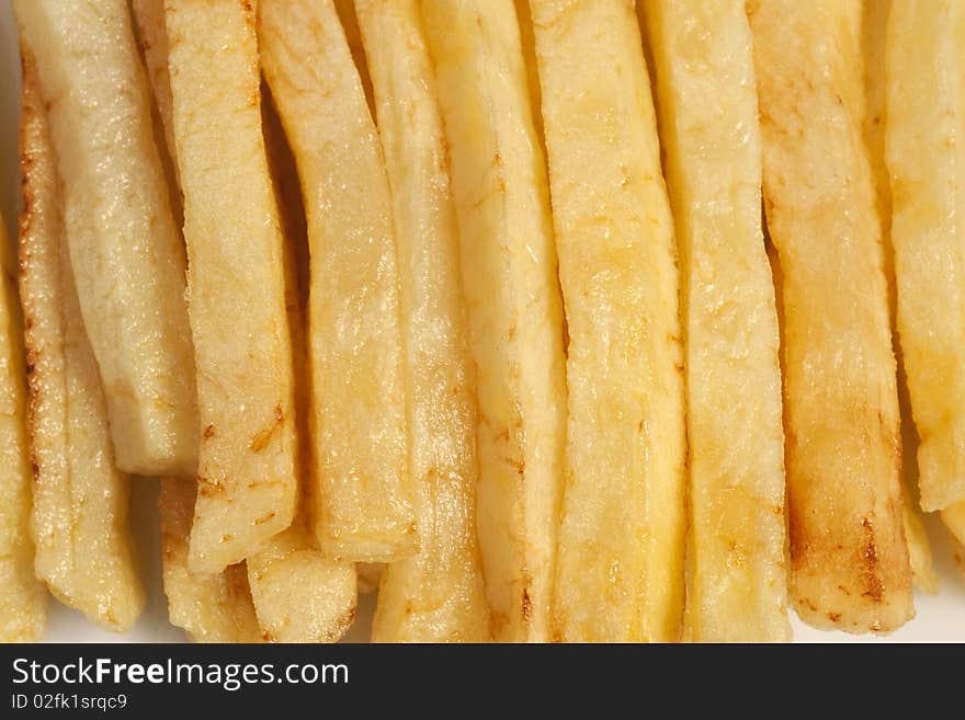 Close up of fried potato on plate