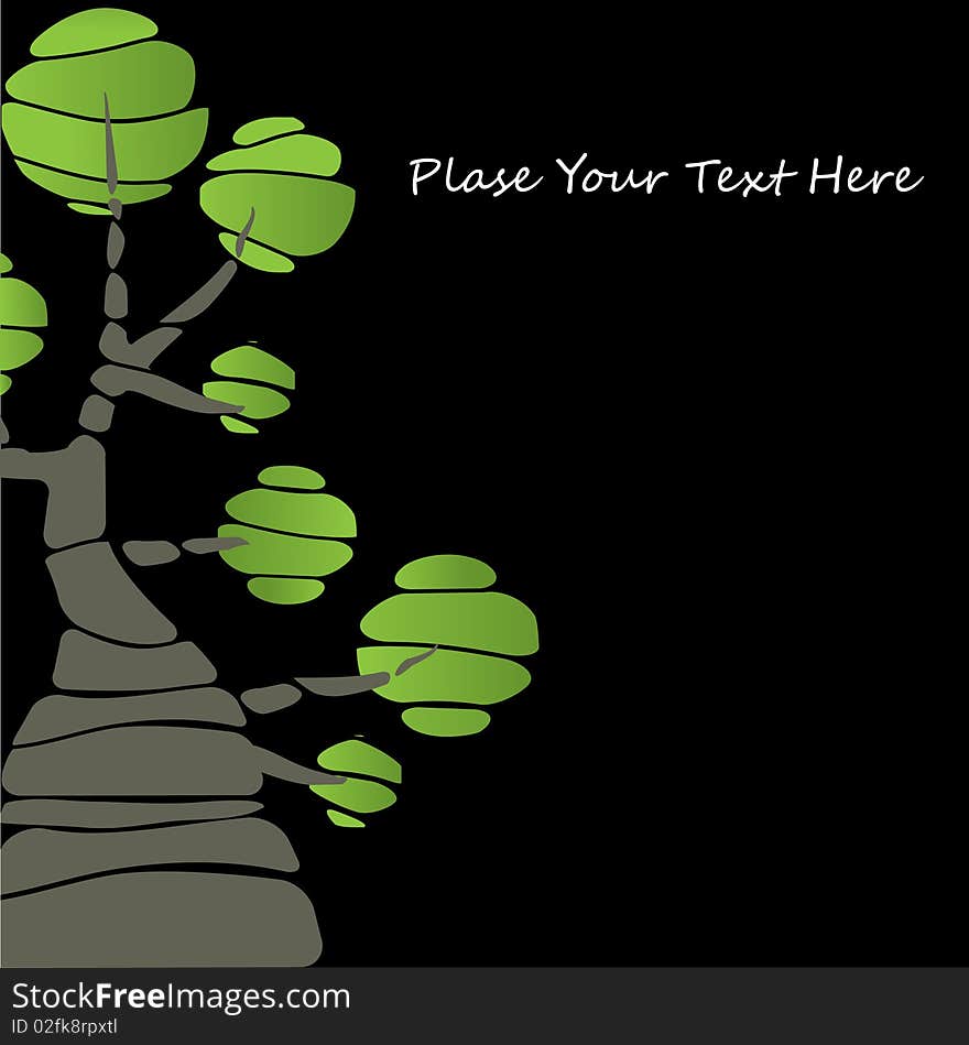 Card design with stylized trees for you