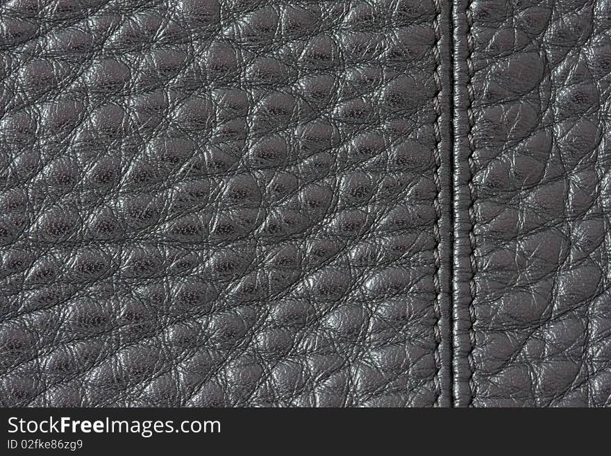 Fawn leather black. Close-up.