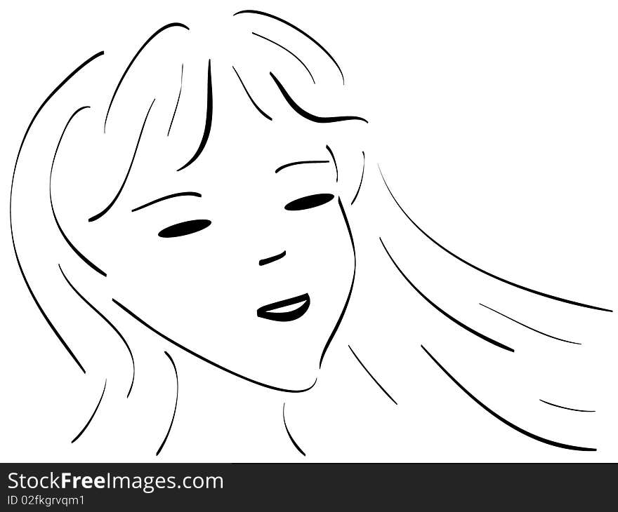 Beautiful woman's face. Vector illustration