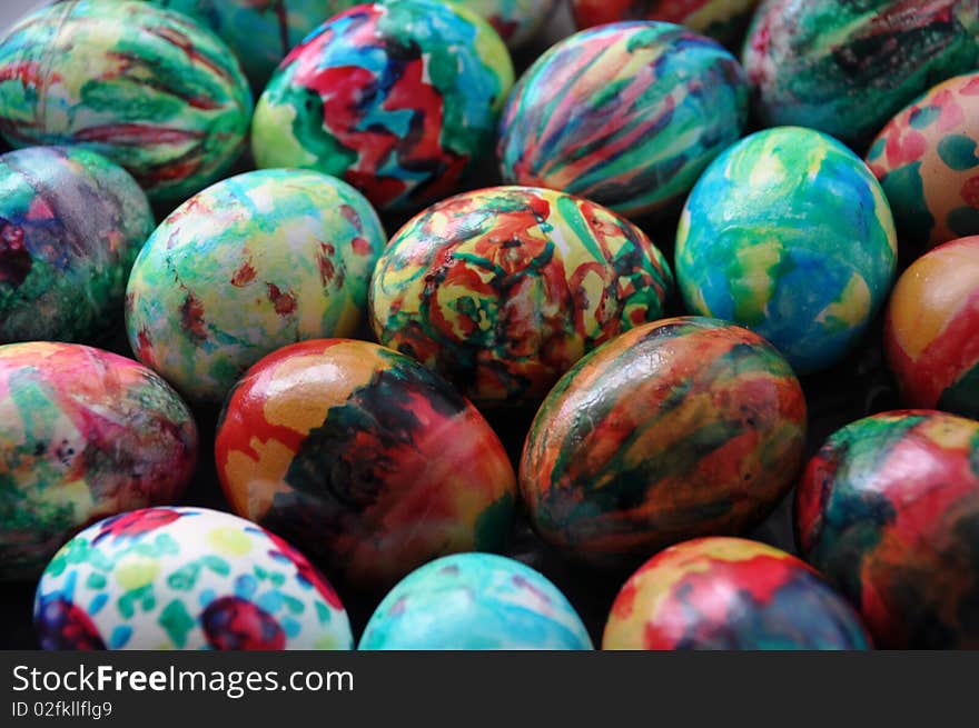 Collection of colourful easter eggs background. Collection of colourful easter eggs background