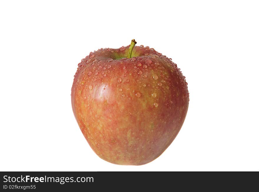 Red organic apple, isolated on white, with clipping path. Red organic apple, isolated on white, with clipping path