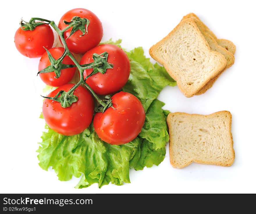 Fresh vegetables and bread