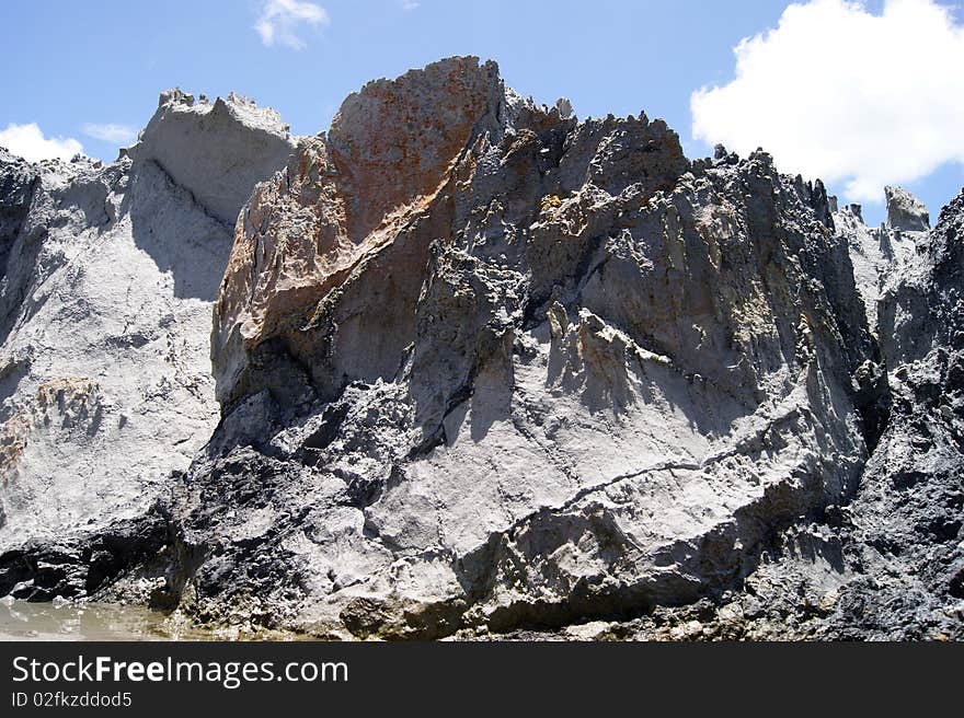 Rocky mountains, precipices and canyons against the sky. Rocky mountains, precipices and canyons against the sky