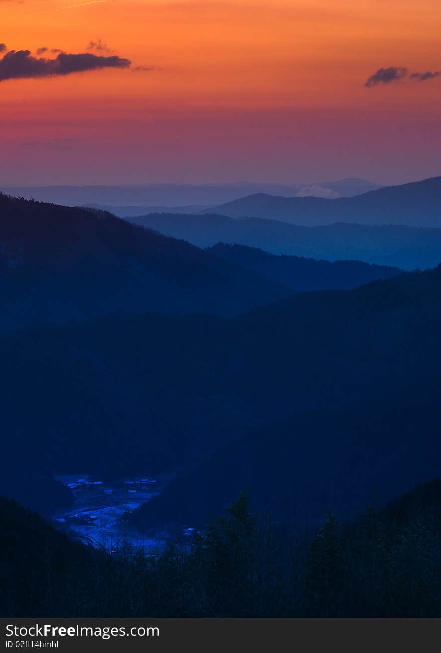 Sunrise take from okayama prefecture mountain. Sunrise take from okayama prefecture mountain