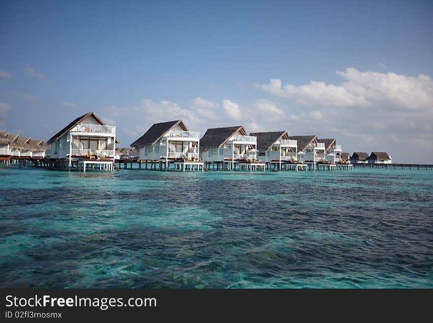 Water villas in the Maldives