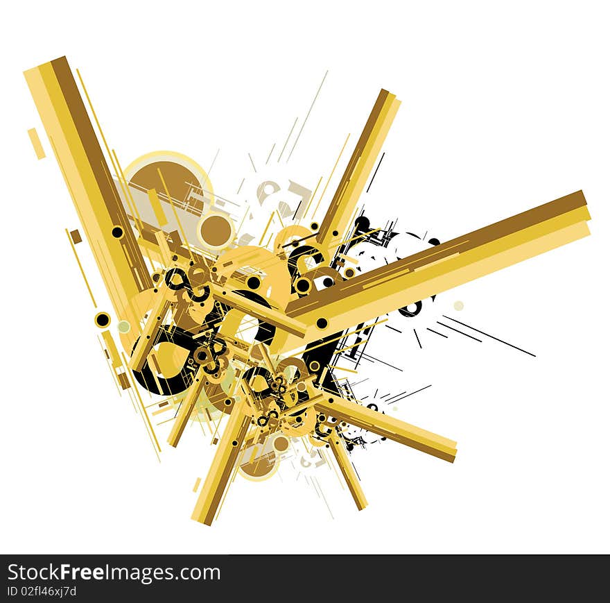 Illustration drawing of beautiful yellow abstract background