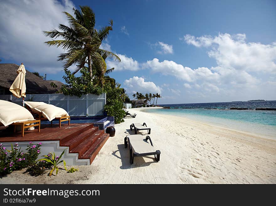Beach chase lounge in maldives