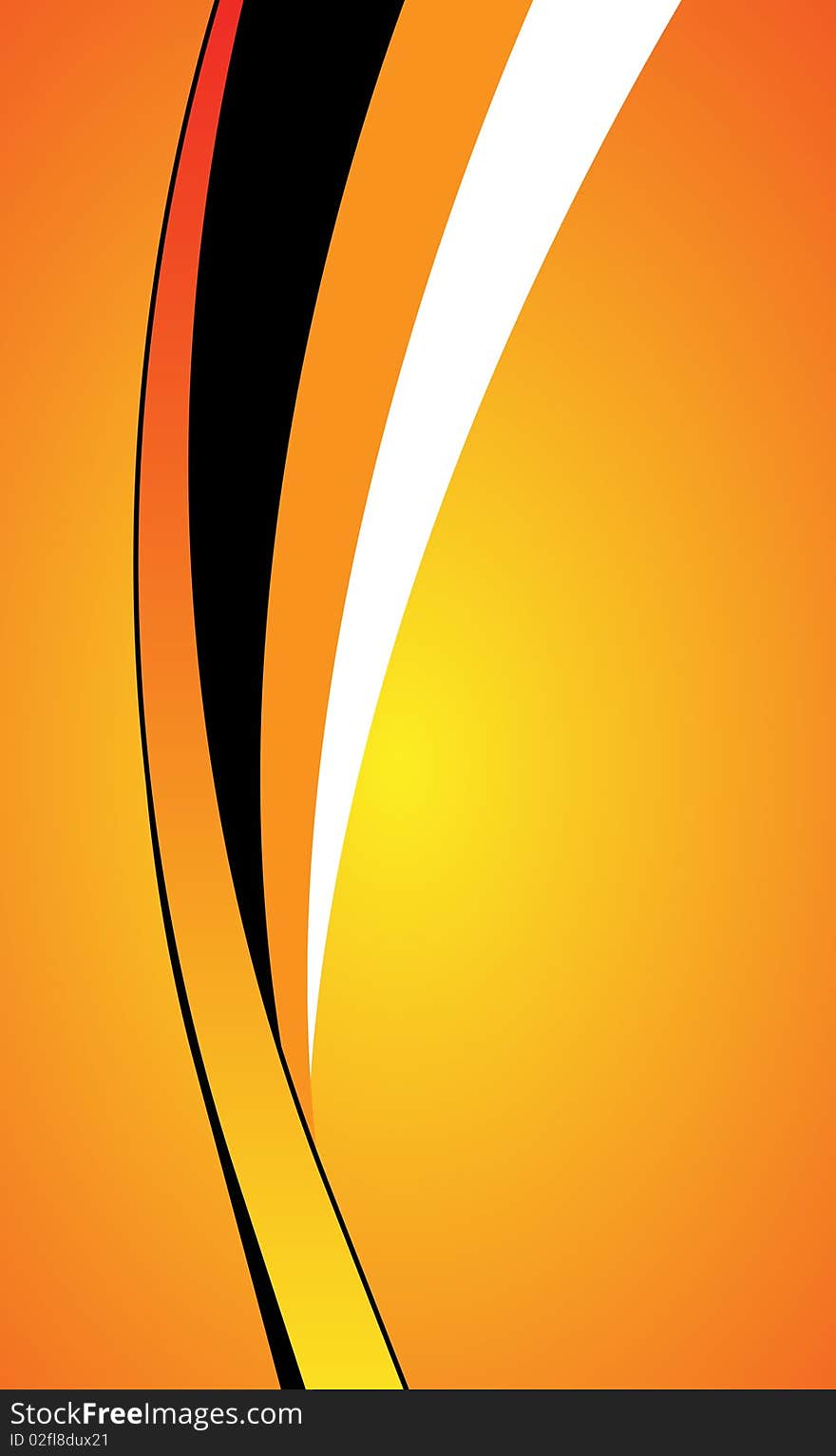 Drawing of curve in a orange background. Drawing of curve in a orange background