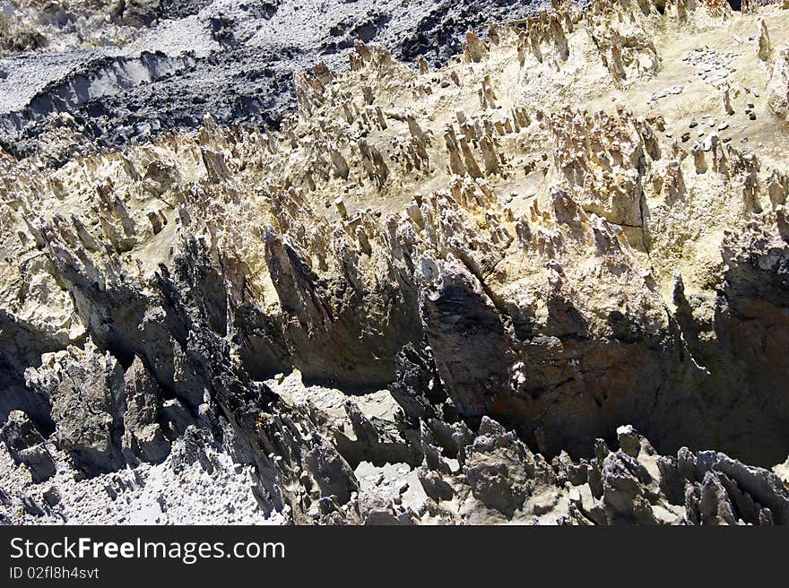 Mountain-like precipices and canyons in miniature scale. Mountain-like precipices and canyons in miniature scale