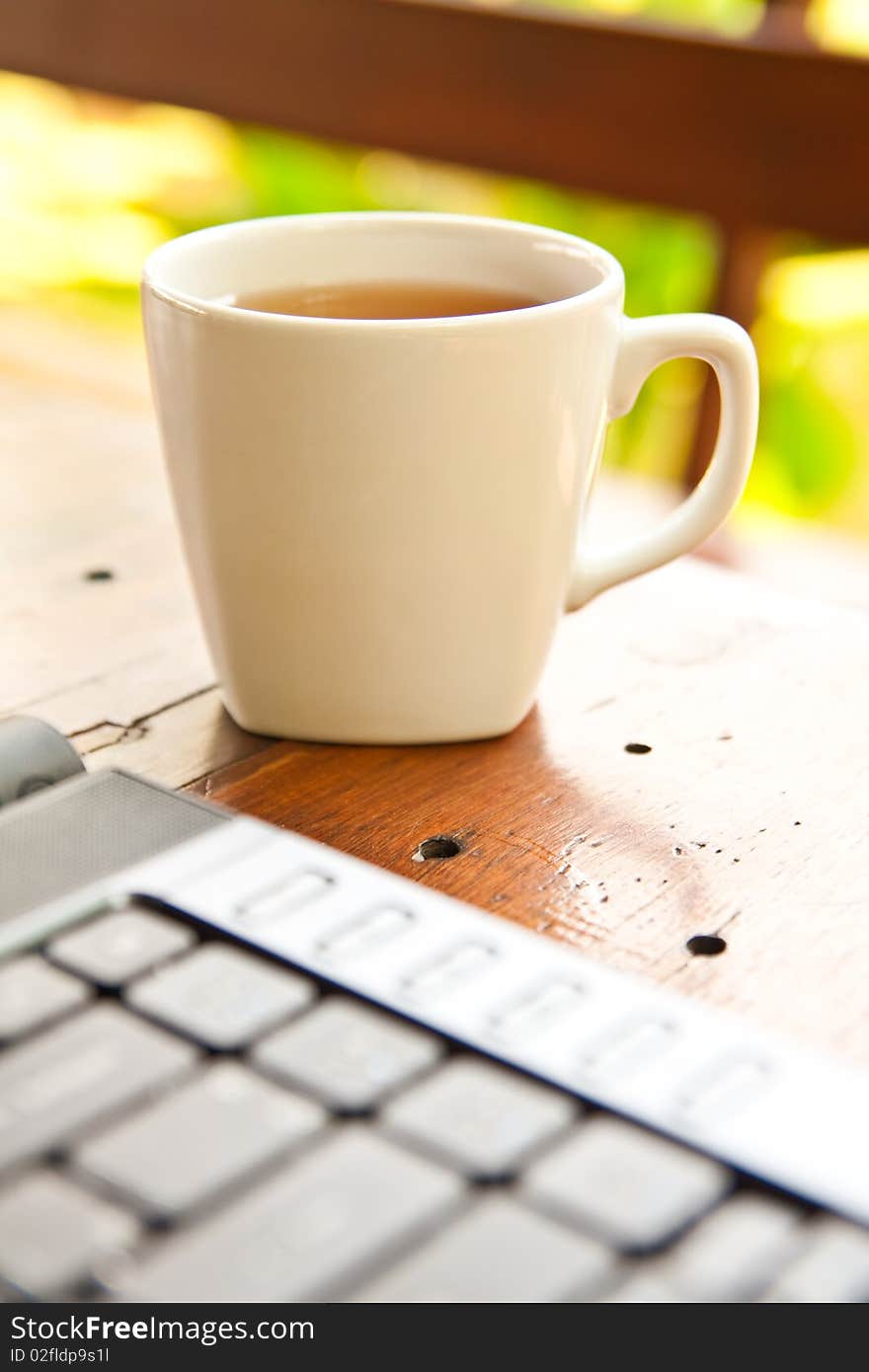 Notebook and coffee