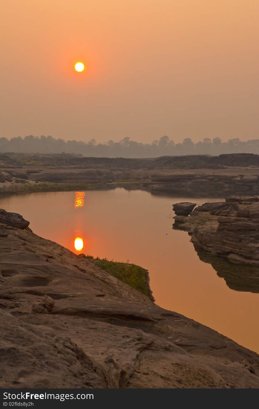 Sunrise over lake