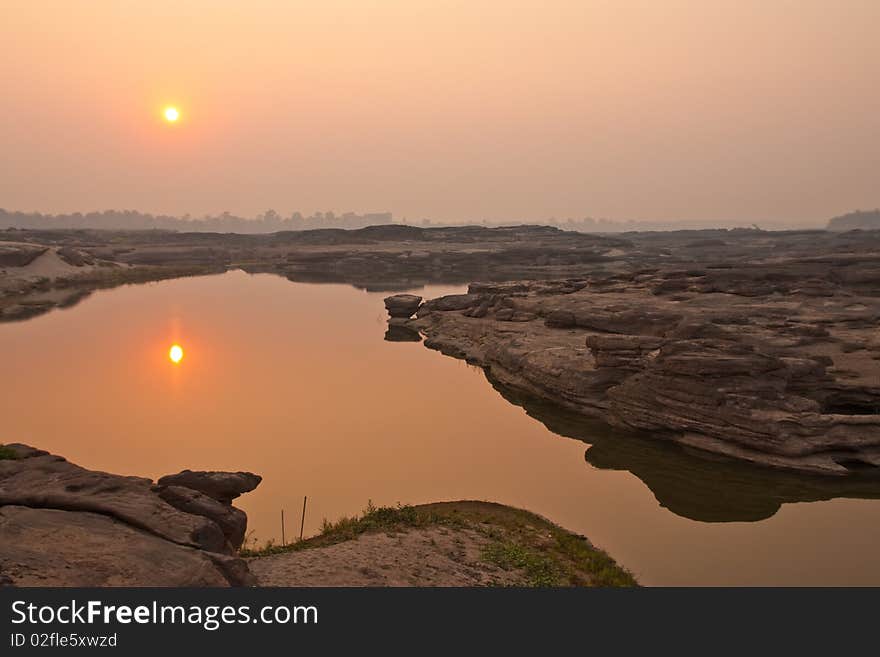 Sunrise over lake