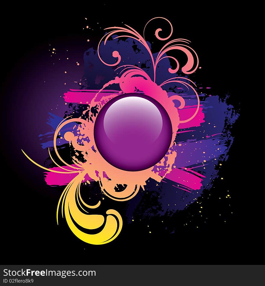 Colorful_grunge_background_and_purple_button