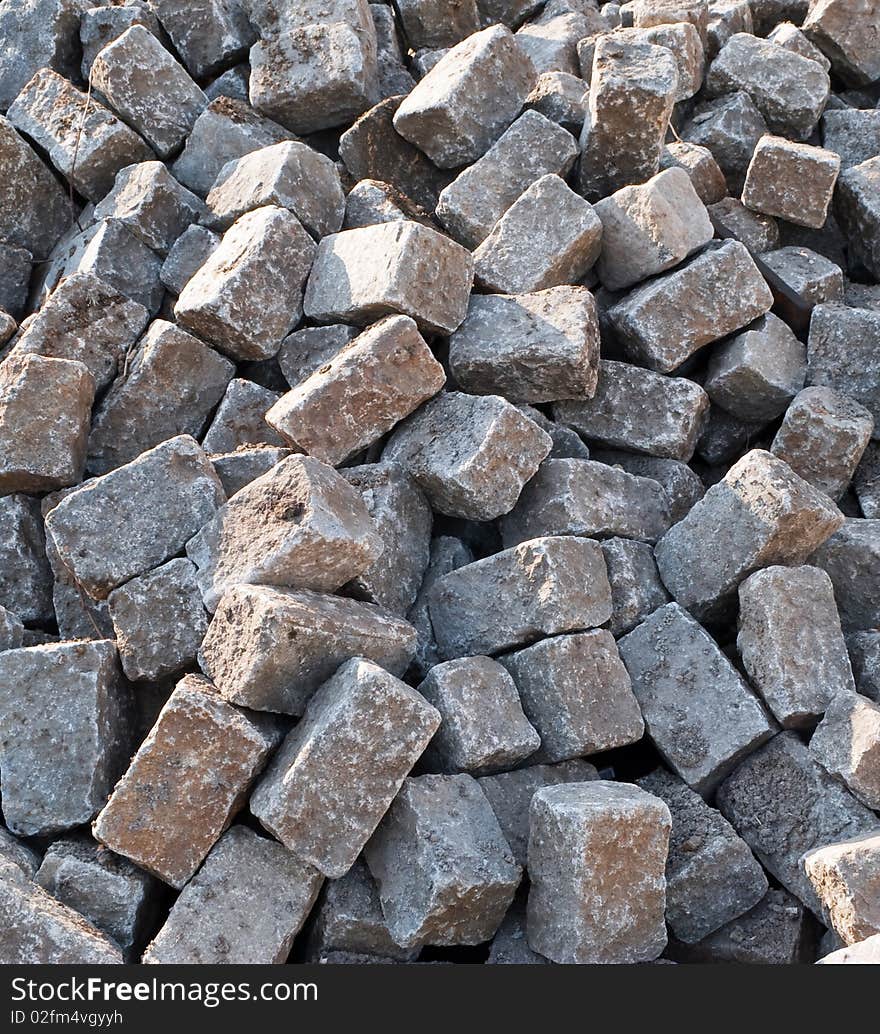 Stone used in construction of buildings and roads