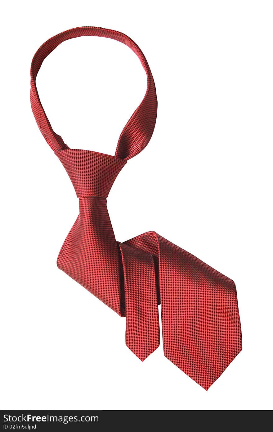 Red Necktie On White