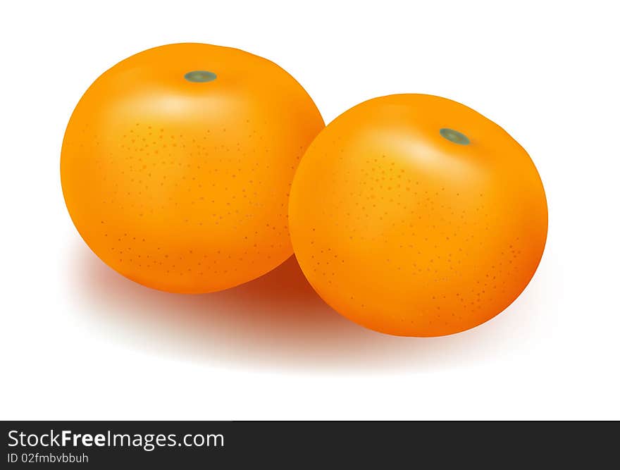 Two ripe tangerines.