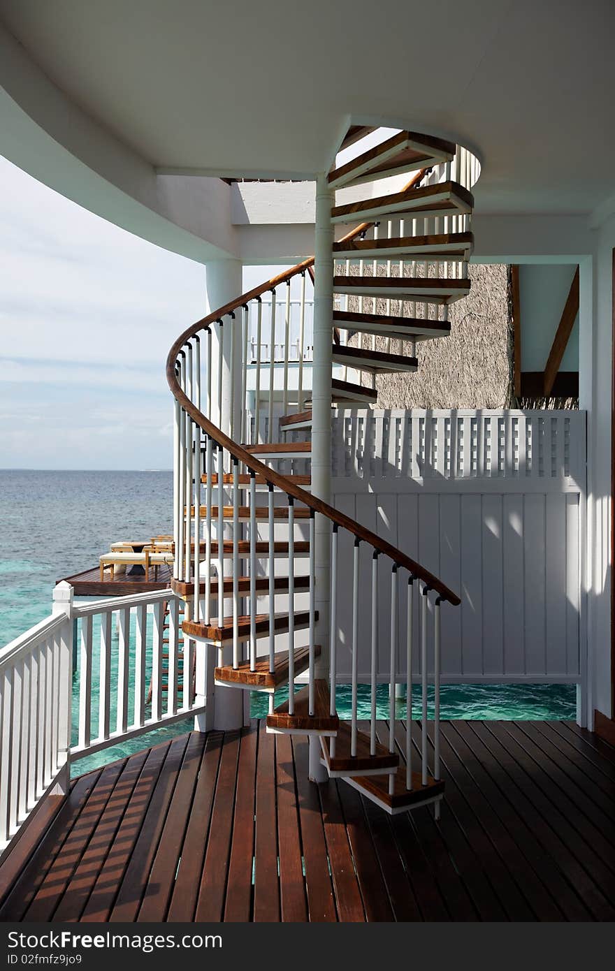 Stairs in a seaside villa