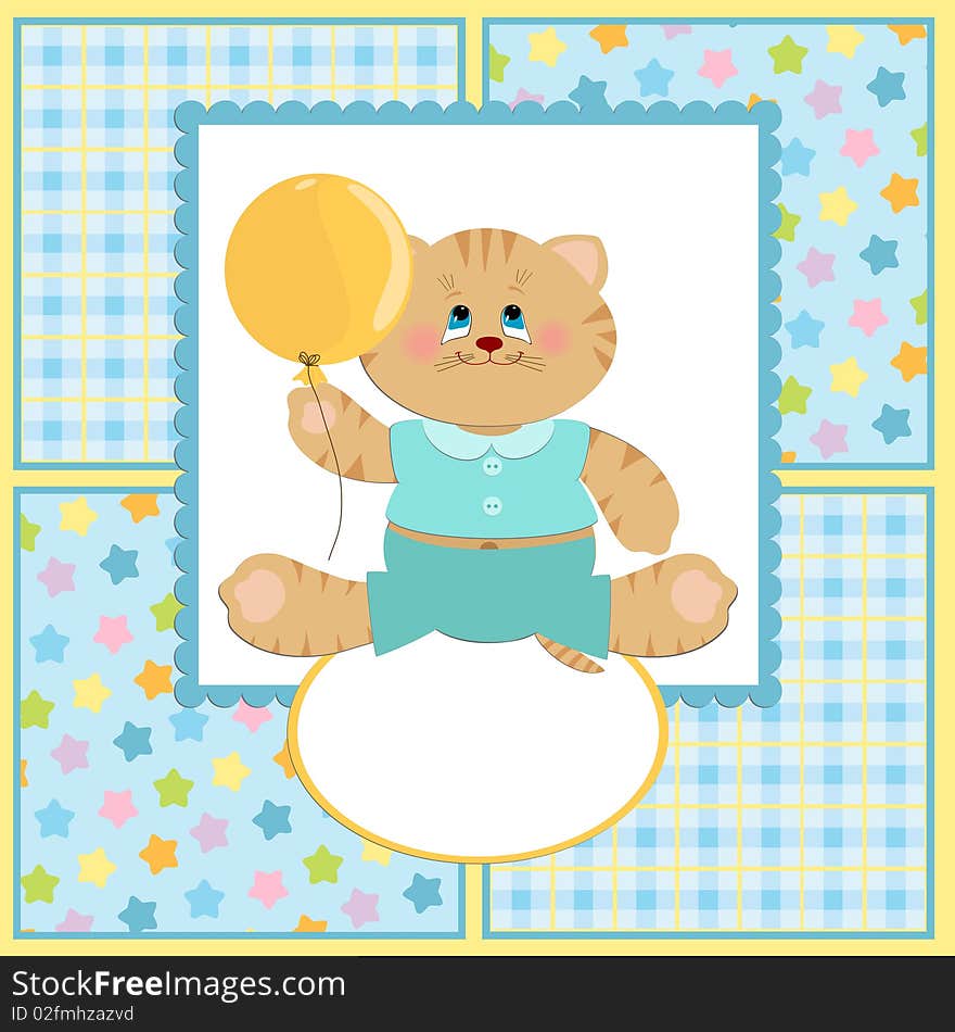 Baby S Greetings Card With Cat