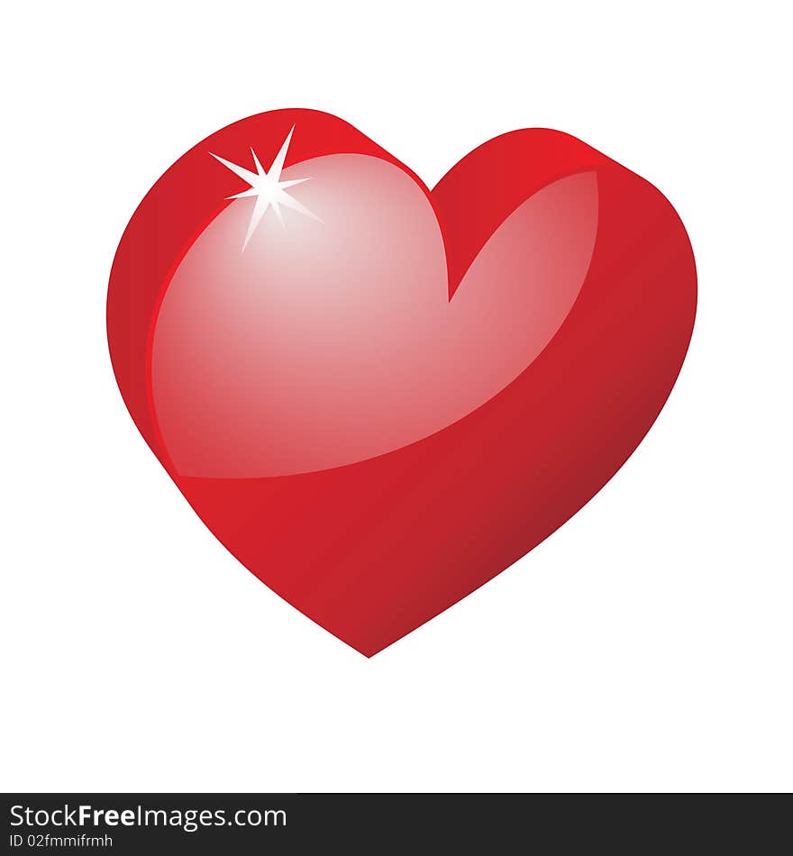 Red heart on a white background (Vector illustration). Red heart on a white background (Vector illustration).