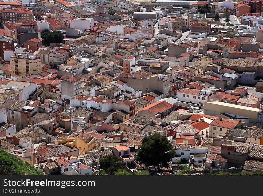 View of old town of Castalla, Alicante.