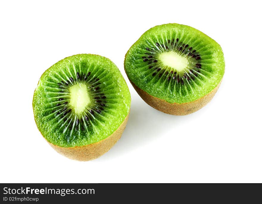 Fresh ripe kiwi fruit isolated on white. Fresh ripe kiwi fruit isolated on white