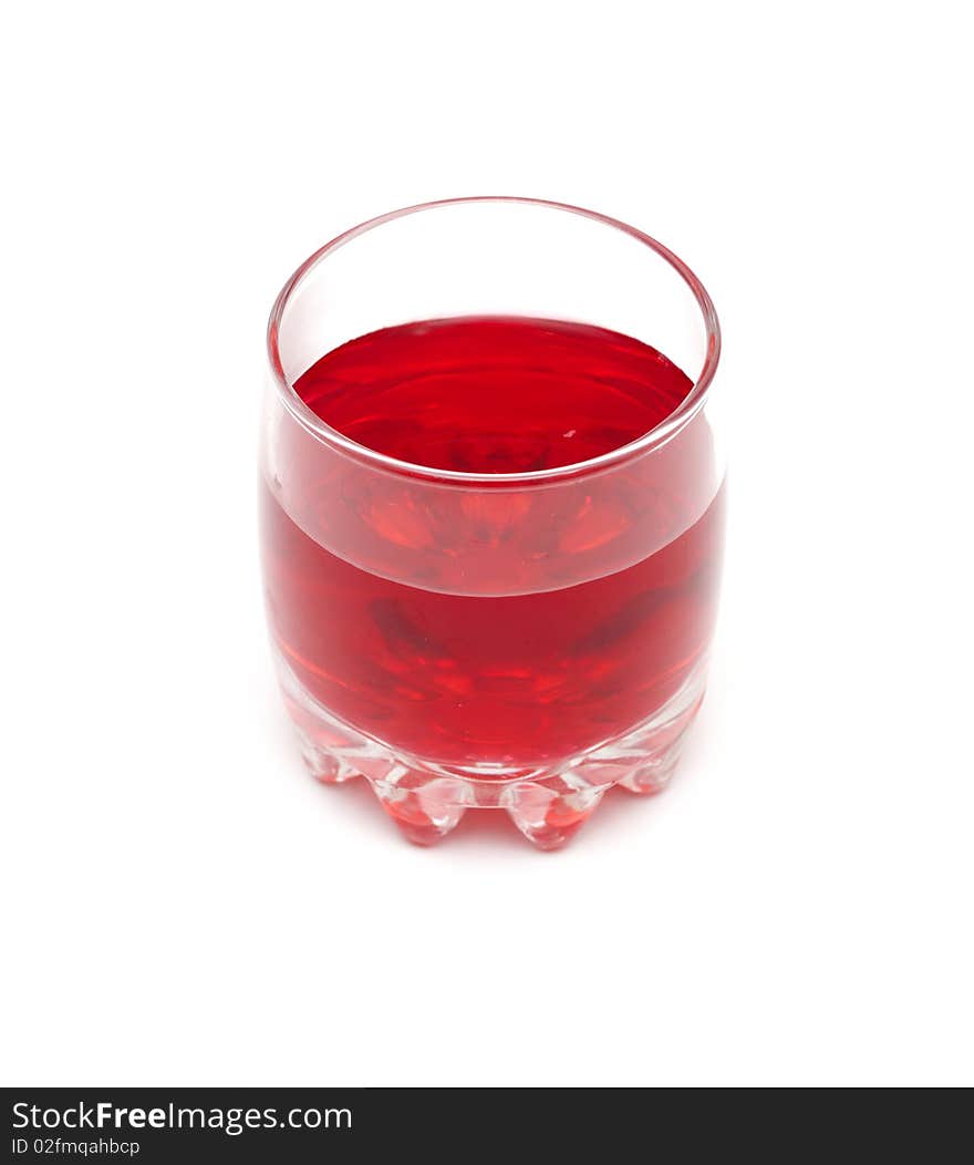 Glass of red wine isolated on white background