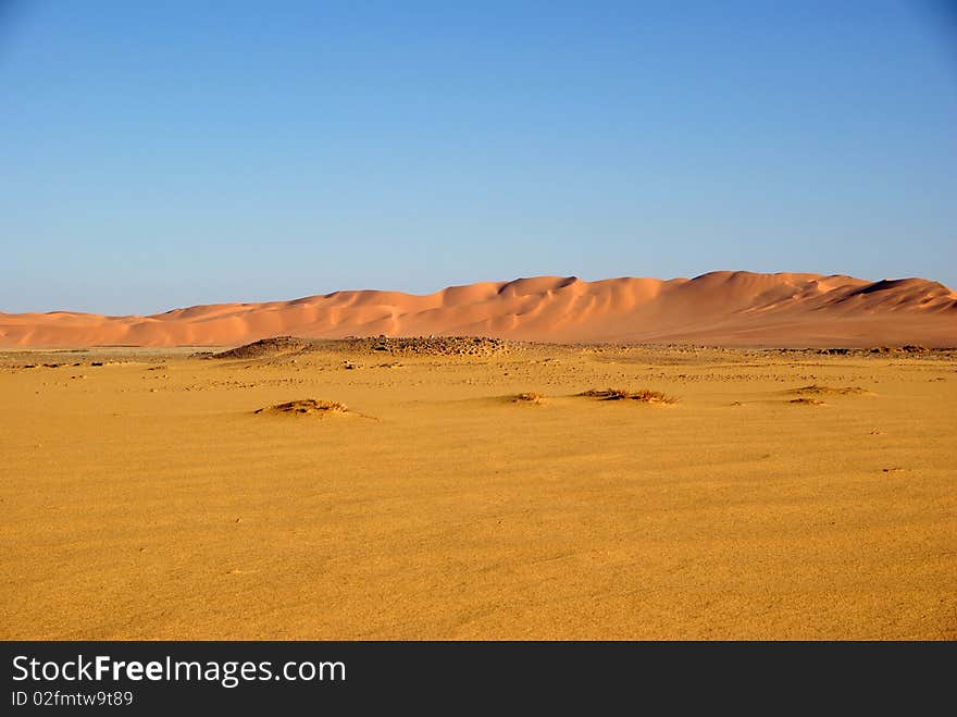 Sand sea in the desert of Libya, in Africa. Sand sea in the desert of Libya, in Africa