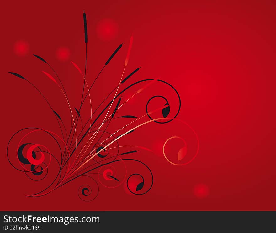 Vegetative background of red and black