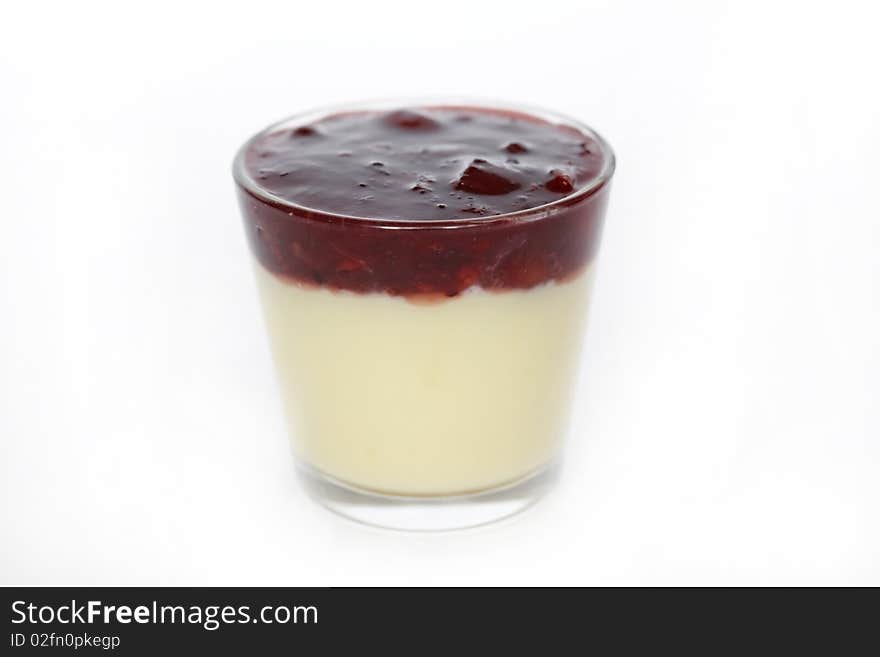 Custard With Raspberry Sauce